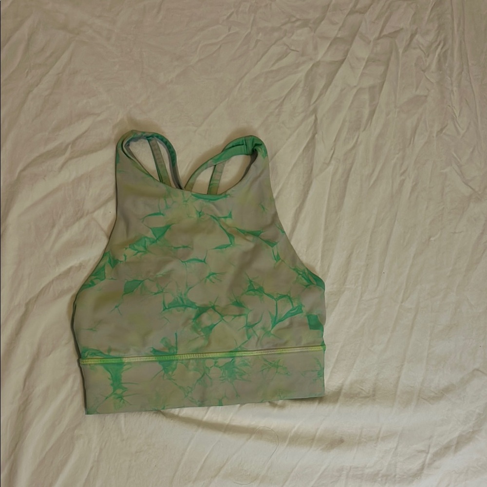 Green Tie-Dye Sports Bra